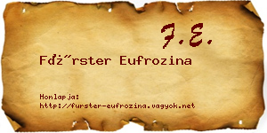 Fürster Eufrozina névjegykártya